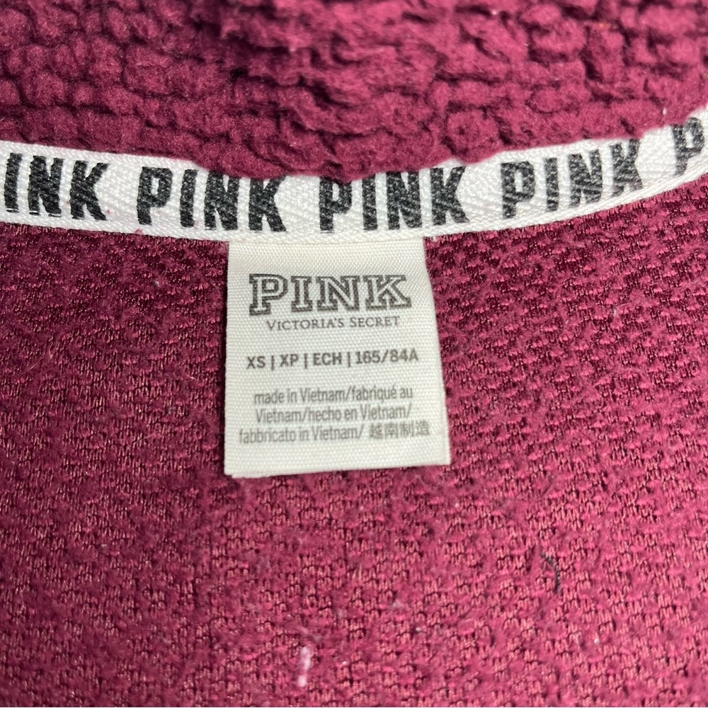 Victoria's Secret PINK Maroon Sherpa Quarter Zip - Picture 4 of 8